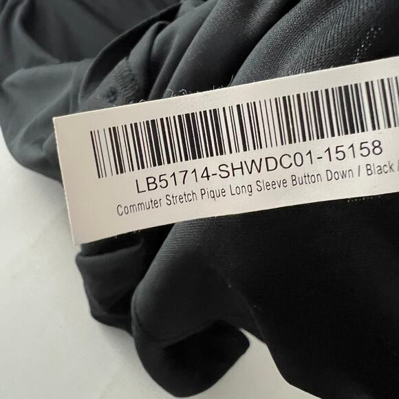 Quince Commuter Stretch Pique Long Sleeve Button Down Shirt Black Men Small - Picture 7 of 10